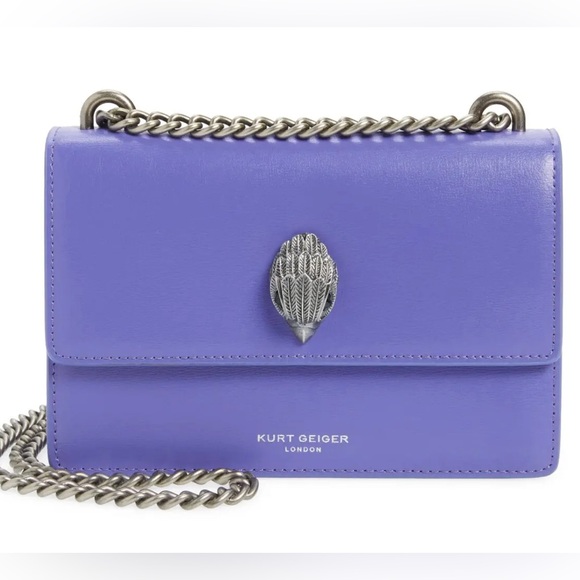 Kurt Geiger London Shoreditch Small Leather Crossbody Lilac Purple - Picture 1 of 8